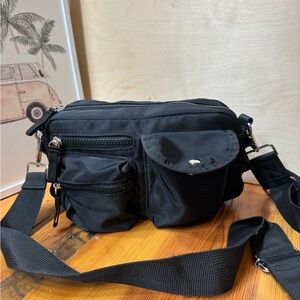 Tommy Bahama Black crossbody nylon Bag with Multiple Front Pockets